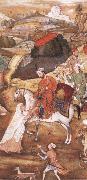 Hindu painter Sultan Sanjar and the widow painting